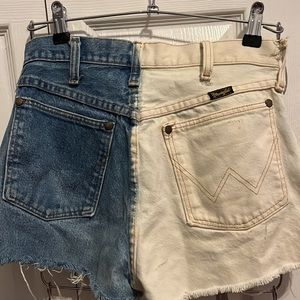 Women’s two color wrangler jean shorts
